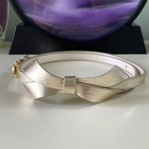 Lilly Pulitzer gold leather bow belt